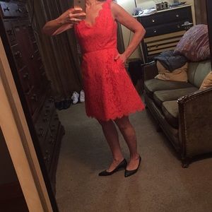 Orange Lace A line dress